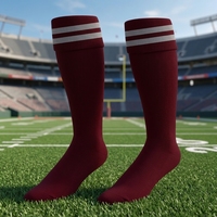 Chaussettes de rugby personnalisées pour hommes Coton écologique Nylon Respirant Antidérapant Motif imprimé High-Crew Techniques tricotées d'été