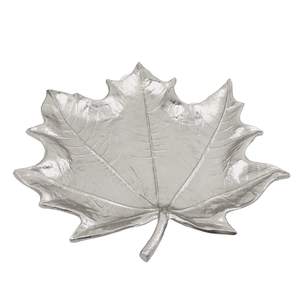 Plateau décoratif en aluminium personnalisé de haute qualité pour les maisons plateau de décoration avec assiettes de vaisselle finies argent nickelé - Product Image 3