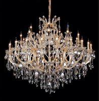 Lustre en cristal doré Maria Theresa, style classique de luxe, hauteur réglable, lampe suspendue en verre, installation pour la maison, l'hôtel, les projets
