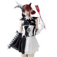 Robe d'halloween de la mariée fantôme de poker, clown de cirque Cosplay