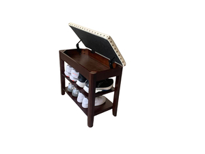 2-Tier Modern Entryway <strong>Shoe</strong> Cabinet for <strong>Small</strong> Spaces Rubber Wood Material Holds 4 Pairs <strong>Shoes</strong> Living Room Furniture Home <strong>Storage</strong> - Product Image 3