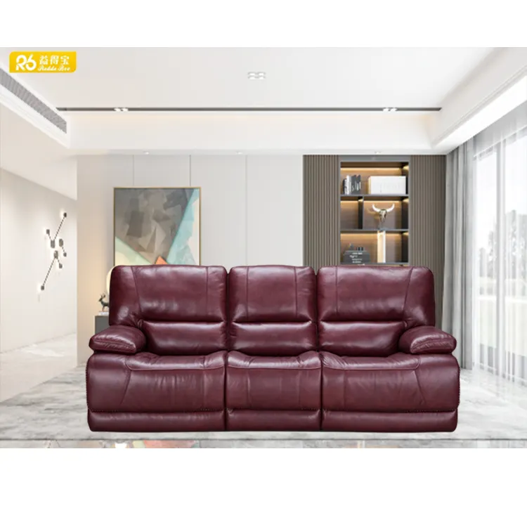 recliner sofa set genuine leather for living room for dubai R1617
