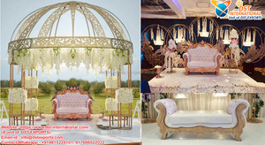 Vente en gros d'écrans arrière en métal pour scène de mariage à bas prix Accessoires en métal pour scène de mariage Murs arrière en métal doré pour cérémonie de mariage - Product Image 5