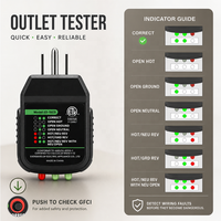 Testeur de prises électriques GFCI 15A 125V, prises homologuées ETL |   Teste 7 conditions de câblage et détecte les défauts