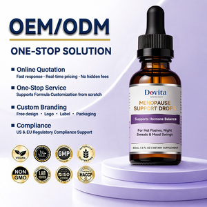 OEM ODM Private Label <b>Menopause</b> Relief Drops 100% Natural Hot Flash Night Sweat Support Hormone Balance for Women 60ml - Product Image 1