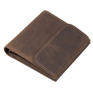 Boshiho Crazy Horse Leather Men's Wallet Envelope Wallet System Bovis Wallet with Coin Pocket - Product Image 4