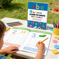 Nouveau cahier d'exercices de calligraphie rouge pour l'éducation précoce des enfants, fabriqué en usine, utilisé pour entraîner les compétences préscolaires.