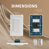 Interrupteur modulaire électrique personnalisable 1 groupe 1 voie 2 voies 3 voies grand bouton à bascule interrupteur mural