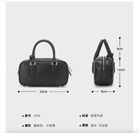 Sac à bandoulière carré petit modèle Boston en cuir véritable de style coréen Andong pour femmes et filles, sac à main de travail, sac à bandoulière