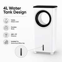 Ventilateur intelligent sans pales à circulation d'air compacte et oscillante avec logo personnalisé, lumière LED, 80W, vitesse du vent 5M/S, pour la pièce