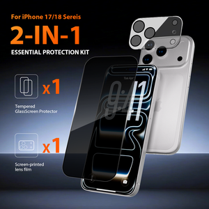 ฟิล์มกันรอยกระจกนิรภัยแบบ 2 in 1 ป้องกันการมองลอก 9H สำหรับ iPhone 17 18 Pro Max พร้อมฟิล์มป้องกันเลนส์กล้อง - Product Image 2