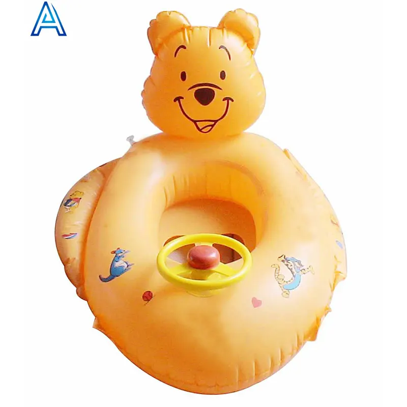 OEM personnalisé PVC gonflable dessin animé 3D piscine flotteur d'eau bébé bateau bébé voiture pour bébé siège jouet de haute qualité