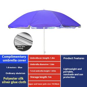 Sombrilla Moderna Grande para Exteriores, Retráctil, Plegable, Publicitaria, de Oxford, Manual, Resistente al Viento, para Puesto de Playa, con Revestimiento Negro - Product Image 6