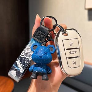 Coque de protection de clé pour <span class=keywords><strong>peugeot</strong></span> 508 3008 5008 408 <span class=keywords><strong>308</strong></span> 2008 2016 2017 2018 2019 2020 2021 <span class=keywords><strong>2022</strong></span> porte-clés de voiture - Product Image 4