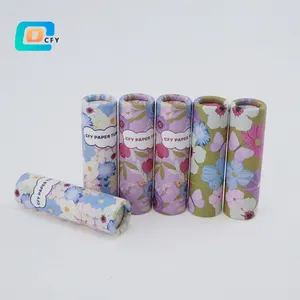 Empty matt silver Twist up lipstick packaging lip gloss Cardboard cylinder container Kraft Cosmetic sure Deodorant Lip Balm tube