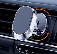 Support magnétique universel pour téléphone de voiture, support magnétique pliable pour tableau de bord, 360° °   Support de téléphone en métal réglable en hauteur et rotatif