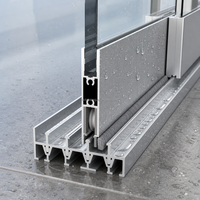 Portes coulissantes en verre sans cadre synchronisées pour l'extérieur et l'intérieur, pour balcon, jardin, double vitrage, verre trempé, isolation thermique