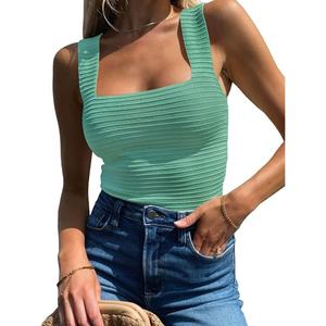 Vente en gros de vêtements sans manches de mode grande taille Y2k, personnalisés avec logo, de haute qualité, respirants, écologiques, en toile, avec boutons en dentelle et broderie - Product Image 3