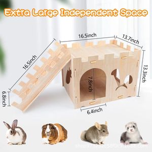 Petit château de <span class=keywords><strong>lapin</strong></span> en contreplaqué détachable de haute qualité Maison pour animaux de compagnie en bois de petit <span class=keywords><strong>lapin</strong></span> - Product Image 5
