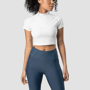 Última Llegada, Precio al por Mayor, Camiseta Corta de Verano para Mujer, Mangas Cortas, Nuevo Diseño, Tops Cortos, Camiseta Corta para Mujer en Oferta - Product Image 1