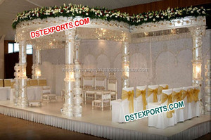 บอลลีวูดแต่งงานคริสตัล Mandap สหราชอาณาจักรใหม่บอลลีวูดธีมแต่งงานคริสตัล Mandap ออกแบบไฟเบอร์คริสตัลจัดงานแต่งงาน Mandap ฟลอริด้า - Product Image 5
