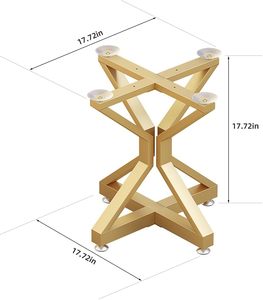 Base de table de salle à manger extérieure en fer avec ventouses, pieds de bureau robustes en X, pour dessus en marbre, verre ou bois, style moderne pour hôtel et extérieur - Product Image 2