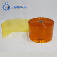Rideau de porte anti-insectes en PVC jaune lisse, simple ou double nervuré, MOQ 300M, pour isolation des zones de stockage alimentaire et cloisonnement anti-insectes