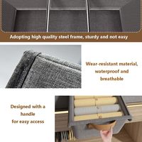 Boîte de rangement pliable avec couvercle, organisateur de placard pliable en tissu pour vêtements, bac en toile pour étagère