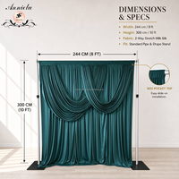 ANNIELU Rideau de scène préfabriqué en soie de lait extensible avec double U et draperies pour événements, fêtes et scènes
