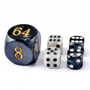 5pcs Set 30MM Backgammon Pearl Dice Set - 30MM (1 3/16 ") Large Backgammon Doubling <span class=keywords><strong>Cube</strong></span> Plus 4pcs 16MM Dice, Marbleized Colors - Product Image 3