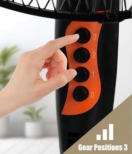 Ventilateur vertical orange de 16 pouces à refroidissement par air, 3 vitesses, oscillant, hauteur réglable, sur pied, pour usage domestique et extérieur - Product Image 5
