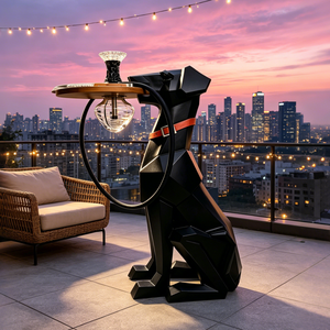 Luxury Black Geometric Dog Portable Shisha Set 100CM Resin Shisha <b>Hookah</b> Set Arabic <b>Hookah</b> Russian <b>Hookah</b> Pen In Stock - Product Image 2