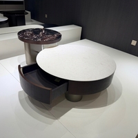 Ensemble de table basse carrée moderne de 90 cm, marron, MDF durable, pour salon, avec garantie d'un an