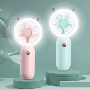 Ventiladores de Mano Recargables USB para Mujer, Mini Ventilador Portátil Silencioso de Escritorio con Luz Nocturna, Tres Velocidades de Viento, Enfriador de Aire - Product Image 1