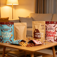 Sachet Doypack en PET/PE et papier kraft de qualité alimentaire pour emballage de sucre et de snacks, avec fermeture éclair refermable, trou de suspension en option, impression HD personnalisée, ODM/OEM