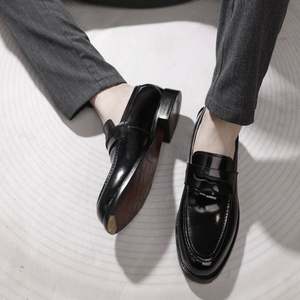 Chaussures habillées de luxe pour hommes en cuir véritable haut de gamme, faites à la main, sur mesure, à enfiler, imperméables, dernier design automne - Product Image 5