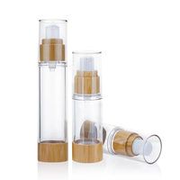 Flacon cosmétique sans air en bambou de luxe 15 ml 30 ml 50 ml 100 ml, flacon pompe sans air en plastique pour lotion, flacon sans air en BAMBOU
