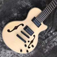 Guitare de jazz à 7 cordes et trou F, instrument à corps creux électrique