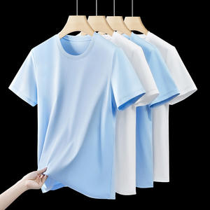 Custom Hydrophobic Mens' Nano Waterproof Stain Proof 100% Cotton Knitted <b>T</b>-<b>Shirt</b> Quick Dry Breathable Short Sleeve - Product Image 6