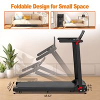 Cinta de correr plegable con asas para el hogar, 2.5HP plegables de cintas de correr, capacidad de 300 libras, almohadilla para caminar con manillar