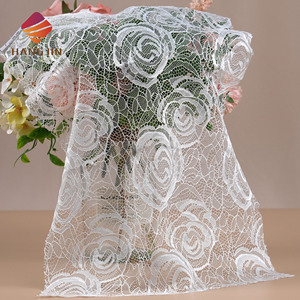 Dernière collection 2026 : Tissu en dentelle cordonnée 100 % nylon brodée, style floral français, guipure Chantilly pour robes <span class=keywords><strong>de</strong></span> mariée - Product Image 4