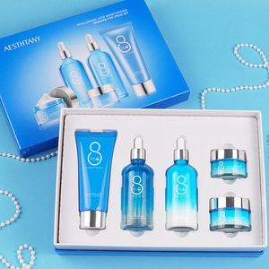 AESTHTANY Acide Hyaluronique, Ensemble de Soins de la Peau Luxueux Végan de 6 Pièces : Nettoyant Visage, Tonique, Sérum, Crème Contour des Yeux Hydratants - Product Image 1