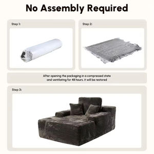 Бескаркасный раскладной диван-кровать прямоугольной формы из губчатого наполнителя для гостиной - Product Image 6