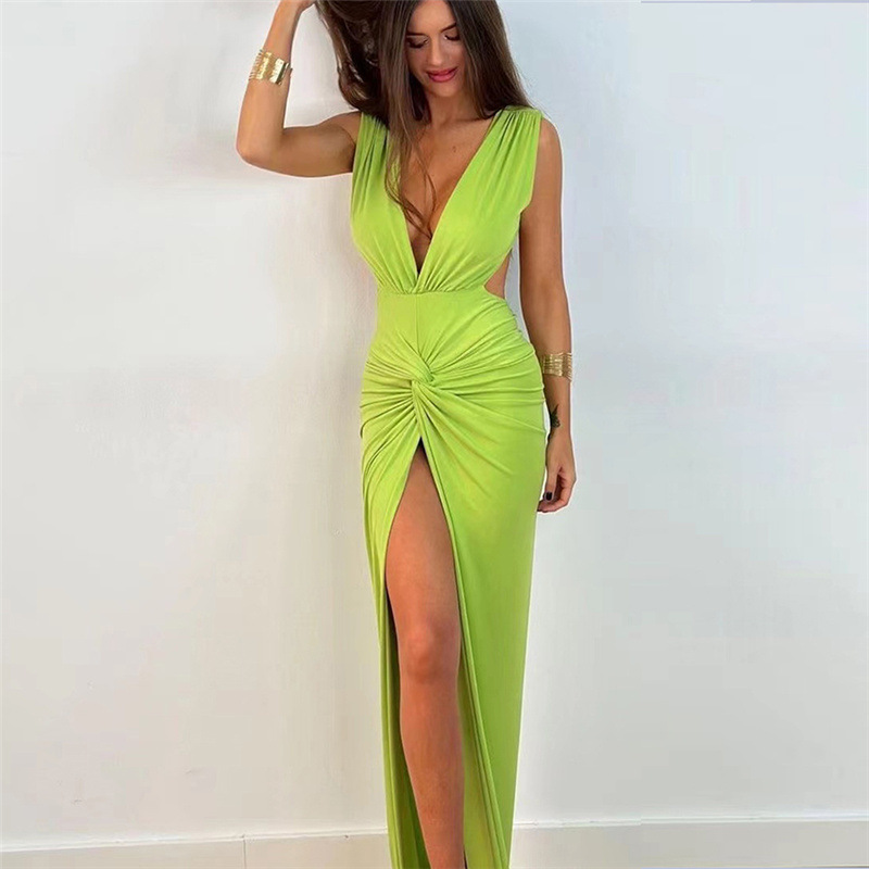 princess polly baby blue dress Fabulous Red Backless Deep V Neck High Slit Long Prom Dresses US2 / As Picture main image 1