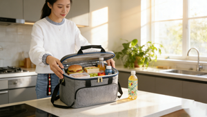 Borsa Termica Isolante <span class=keywords><strong>in</strong></span> <span class=keywords><strong>Alluminio</strong></span> con Chiusura a Zip Richiudibile, per Sandwich, Pranzo, Bento, Picnic, Caldo e Freddo, Prezzo all'Ingrosso - Product Image 4