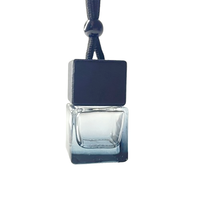 Bouteille de diffuseur de voiture en verre carré noir élégant de 8ml Bouteilles professionnelles de désodorisant de parfum d'huile essentielle