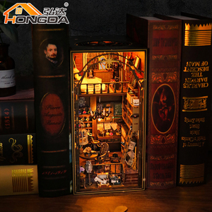 Hongda 2023 Hot Bán m2311 Mira ma thuật nhà <span class=keywords><strong>DIY</strong></span> thu nhỏ cuốn sách Nook 3D cuốn sách bằng gỗ Nook Kit - Product Image 3