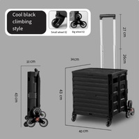 Chariot de courses familial portable en plastique durable, petit format, avec plateau pliable et roues pour escaliers, personnalisable OEM, chariots et chariotlettes