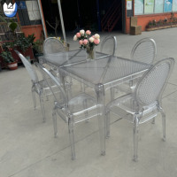 Youyizuo empilable Banquet fête Transparent incassable chaise Transparent clair acrylique Table pieds Table pièce centrale mariage