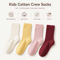 Chaussettes mi-mollet en pur coton pour filles, sans couture, antibactériennes, couleur unie, pour l'école, printemps-automne, douces